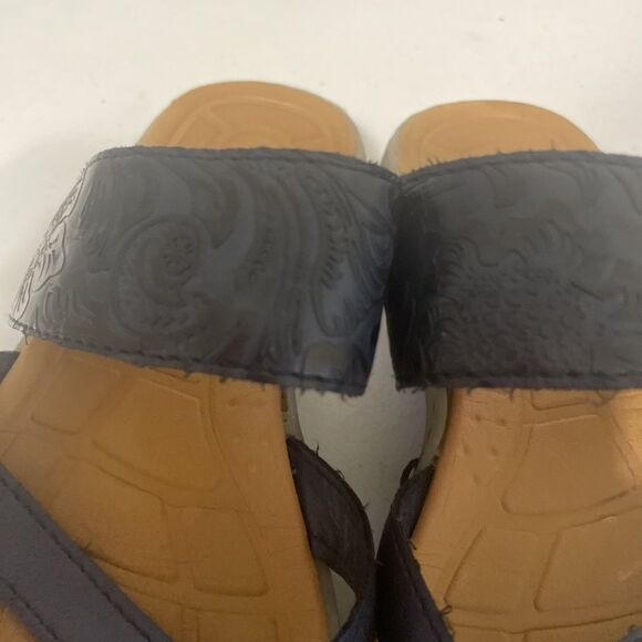 boc BORNVegan Leather Strappy Sandals Navy Blue Size 7 - Picture 6 of 14